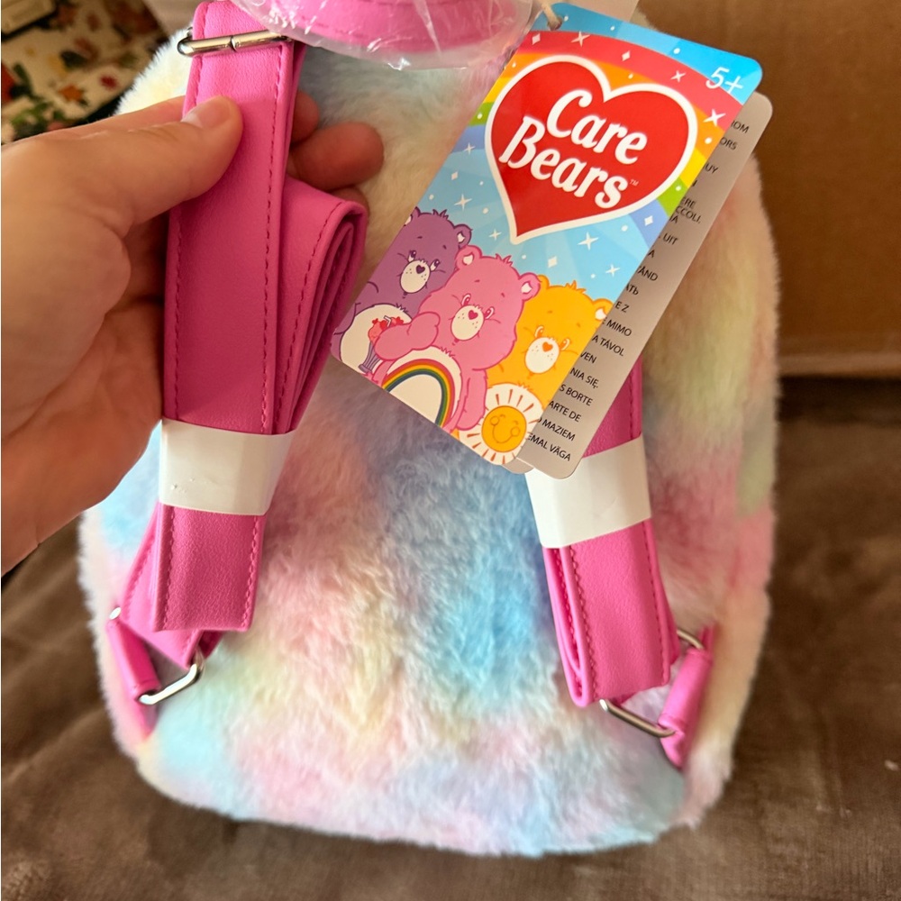 Loungefly Care Bears Rainbow Heart Plush Backpack - Multicolor - Picture 2 of 3